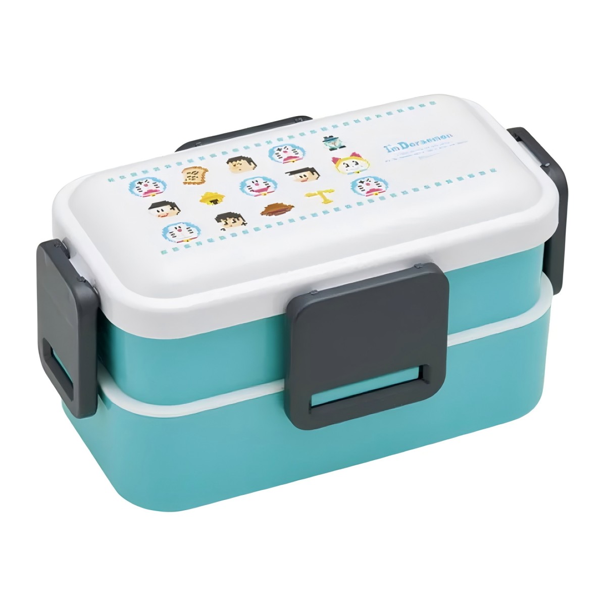 Skater- Antibacterial 2-Tier Fluffy Bento Box DR Dot PFLW4AG