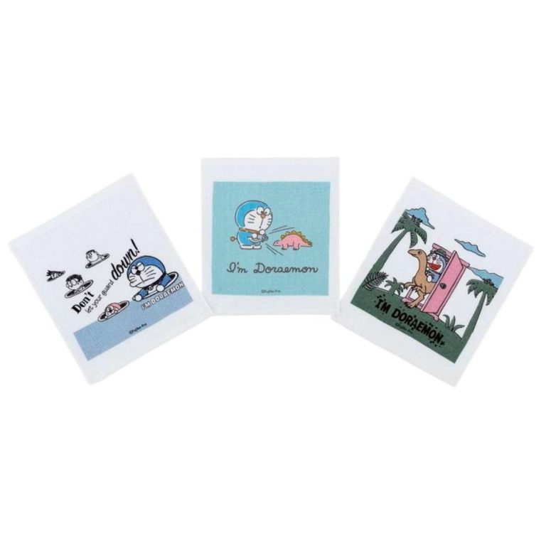 Skater- 兒童濕毛巾組(3條)- Doraemon 2023