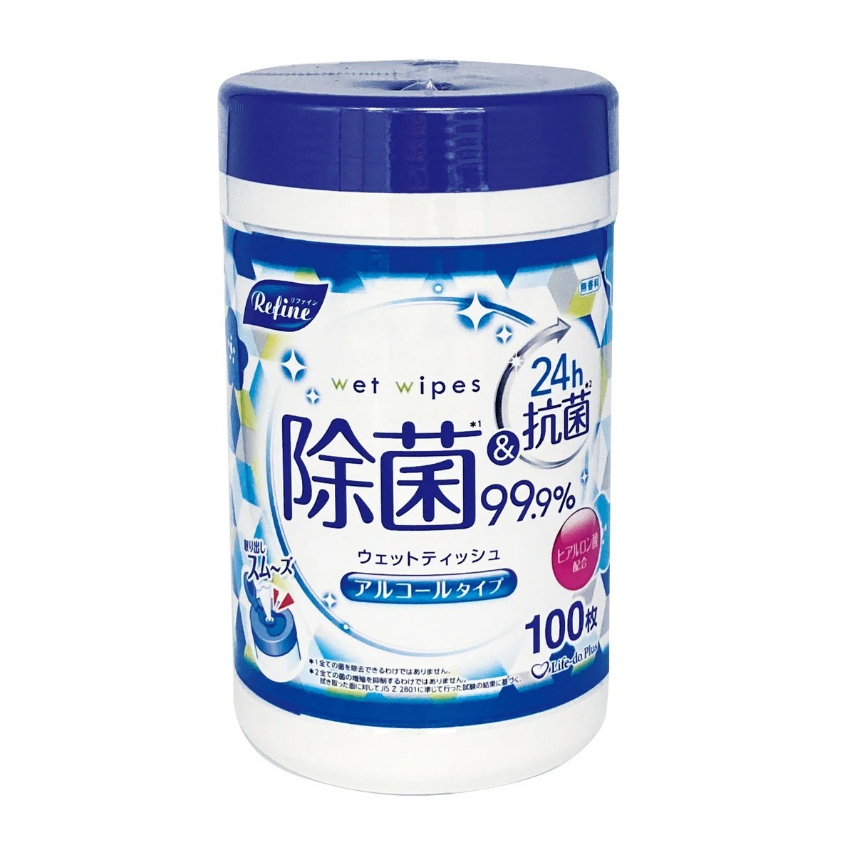 Life-do.Plus- リファイン アルコール除菌 ウェットボトル 100枚 345g