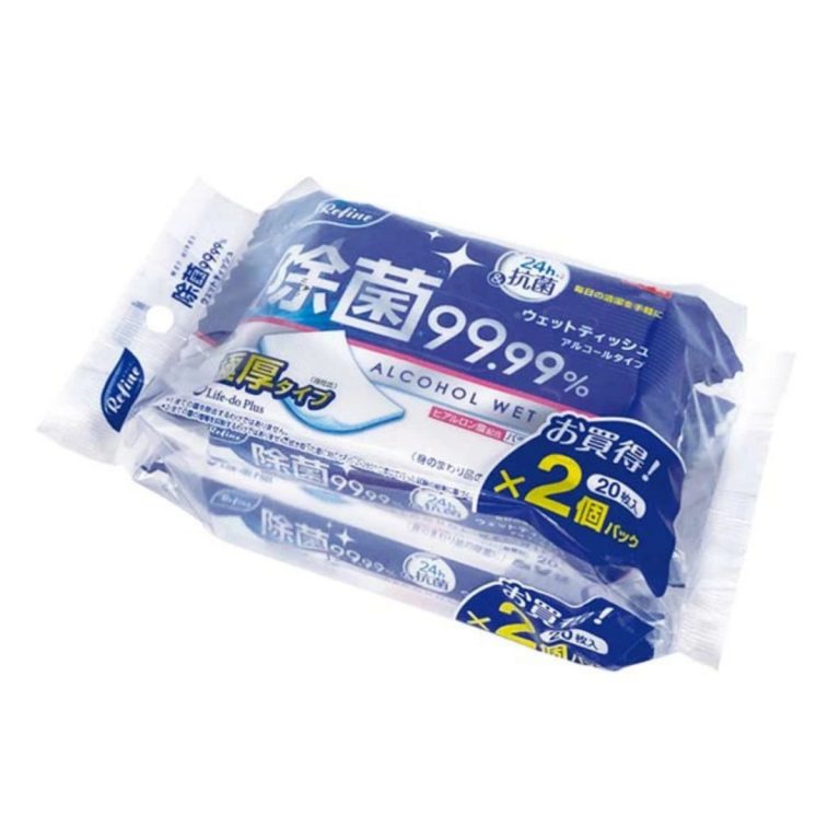 Life-do.Plus- Refine 極厚 酒精除菌 攜帶型濕紙巾 20枚×2包 220g