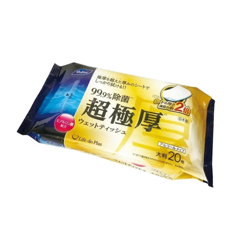 Life-do.Plus- Refine 超極厚 酒精除菌 大尺寸濕紙巾 20枚 280g
