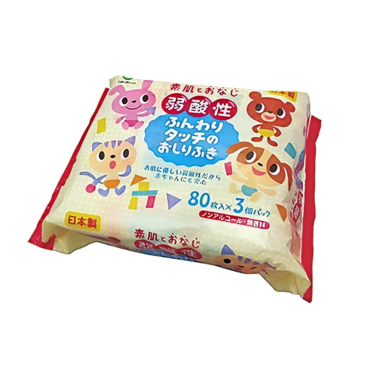 Life-do.Plus- 弱酸性 ふんわりタッチのおしりふき 80枚3P 570g