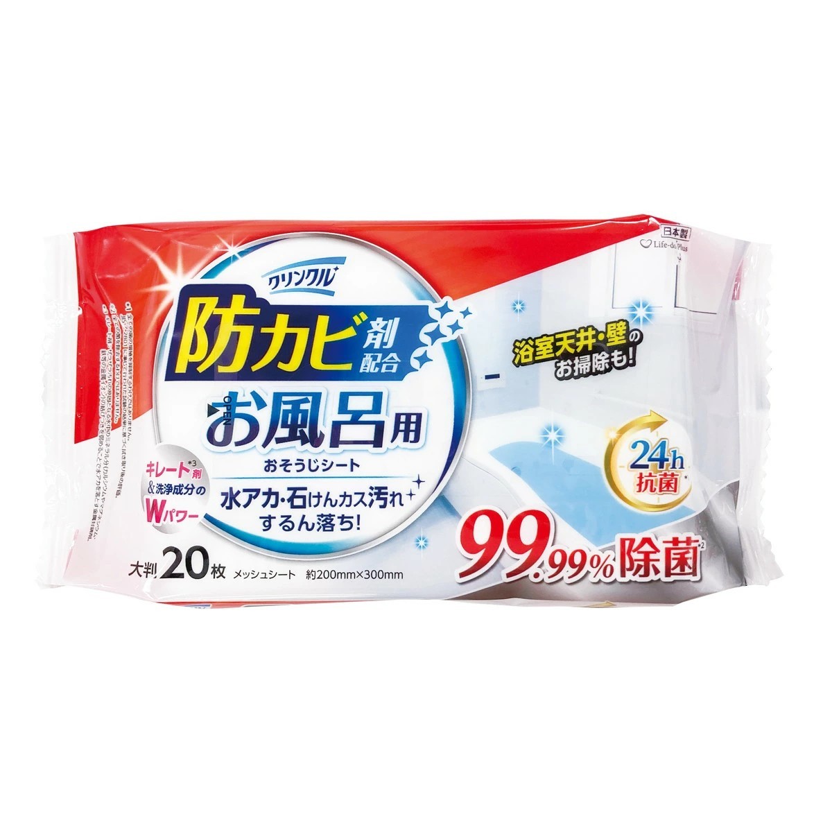 Life-do.Plus- Crinkle 浴室防霉清潔濕巾 24小時抗菌 20枚 175g