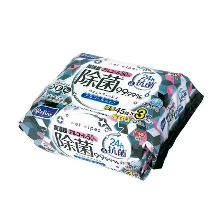 Life-do.Plus- Refine 高濃度酒精50%除菌濕紙巾 45枚×3包 420g
