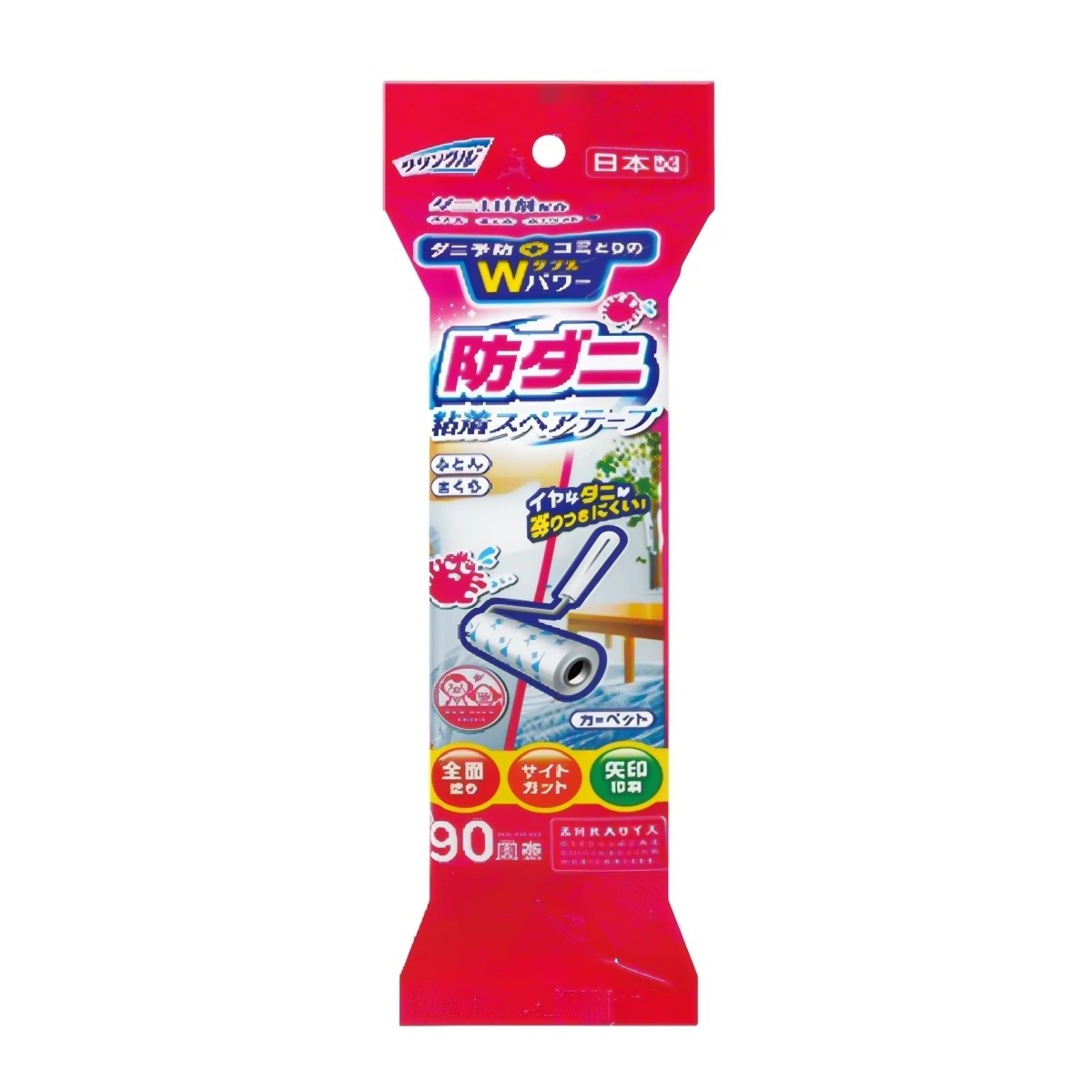 Life-do.Plus- クリンクル 防ダニ 粘着スペアテープ ふとん・まくら・カーペット用 全面塗り 90周1P 140g