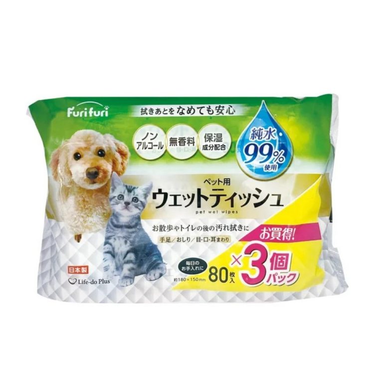 Life-do.Plus- 寵物純水濕巾 99% 80枚×3包 660g