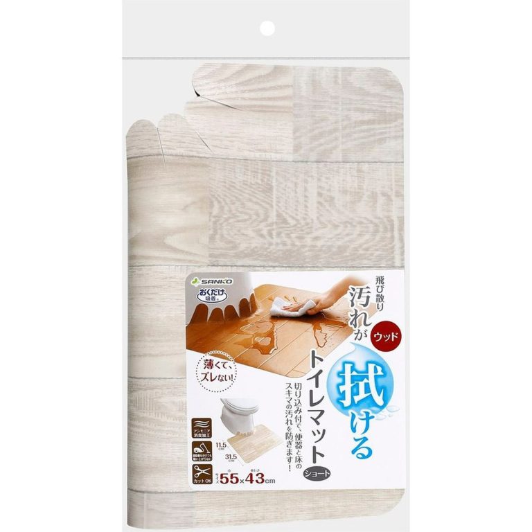 SANKO- 可吸附可擦拭木質地板馬桶墊 短款 KV-16 WH（白色）