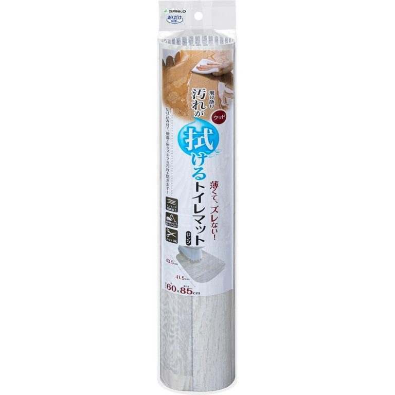 SANKO- 可吸附可擦拭木質地板馬桶墊 長款 KV-18 WH（白色）