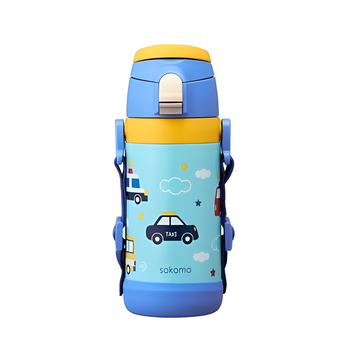 DOSHISHA- Sokomo Fully washable 3-way kids bottle – 450ml, Blue