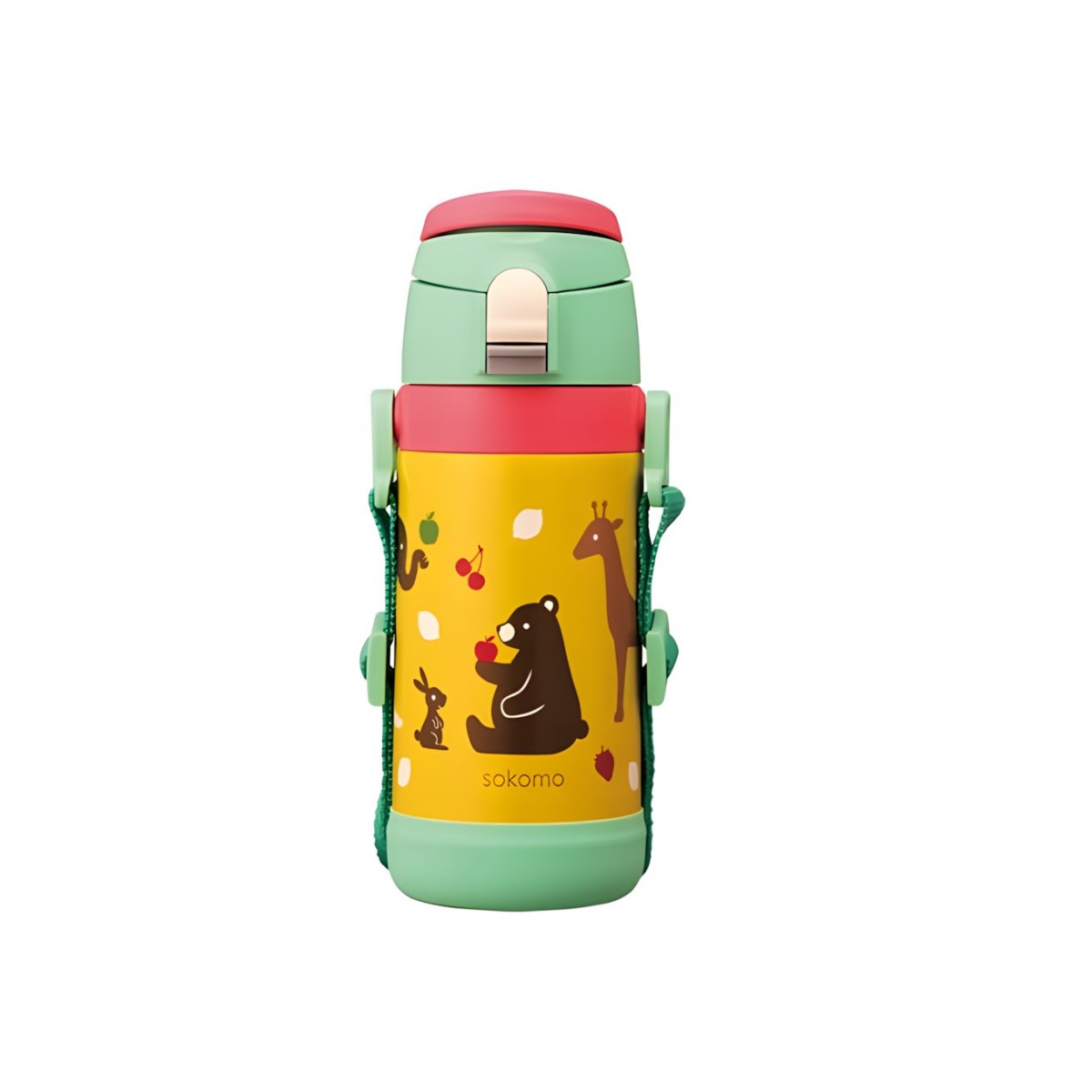DOSHISHA- Sokomo Fully washable 3-way kids bottle – 450ml, Green
