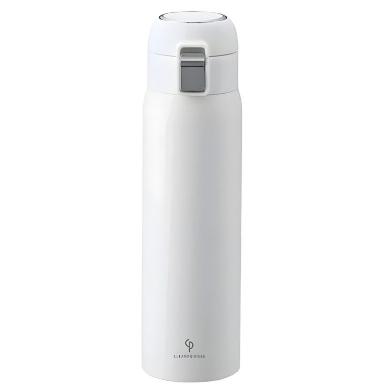 KAKUSEE- クリーンパウダー 真空二重ワンタッチボトル 500ml ホワイト