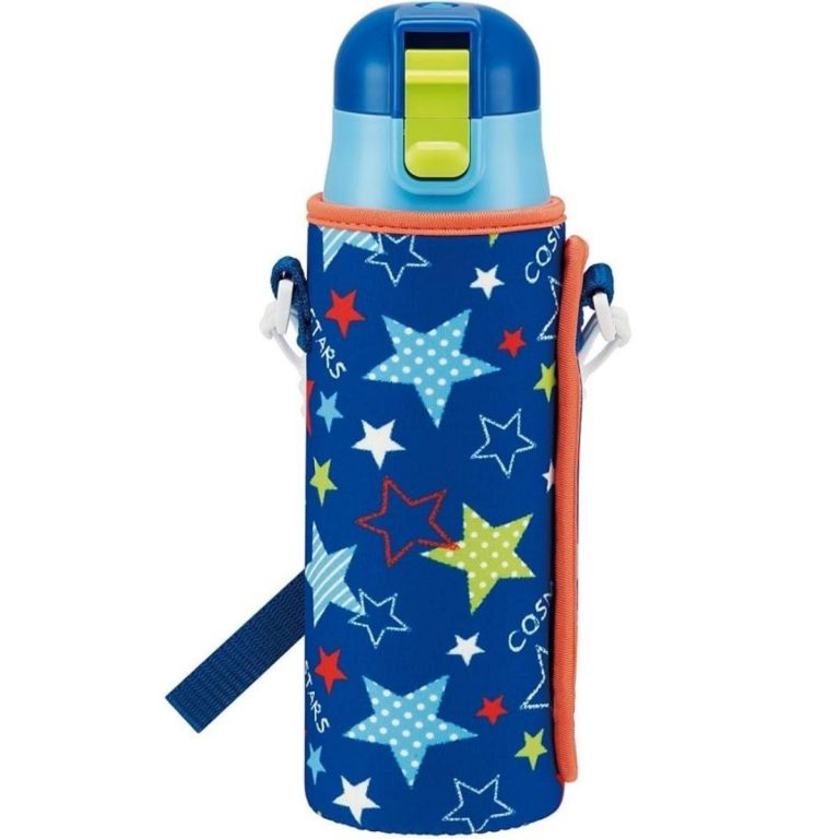 Skater- One-push direct stainless steel bottle with lock, with wet fabric bottle cover Star