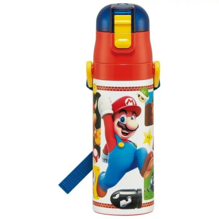 Skater- One-push direct stainless steel bottle with compact lock - Super Mario (23)