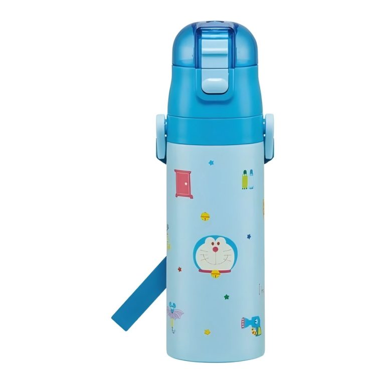 Skater- One-push direct stainless steel bottle with compact lock - I'm Doraemon Gingham