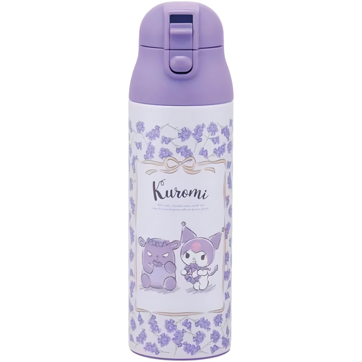 Skater- One-push stainless steel mug bottle with lock – Kuromi Flower Wreath