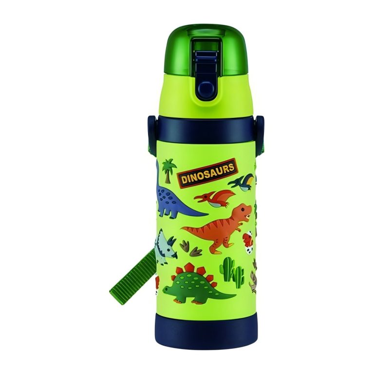 Skater- PVC 3D cover lightweight compact stainless steel bottle - Dinosaur