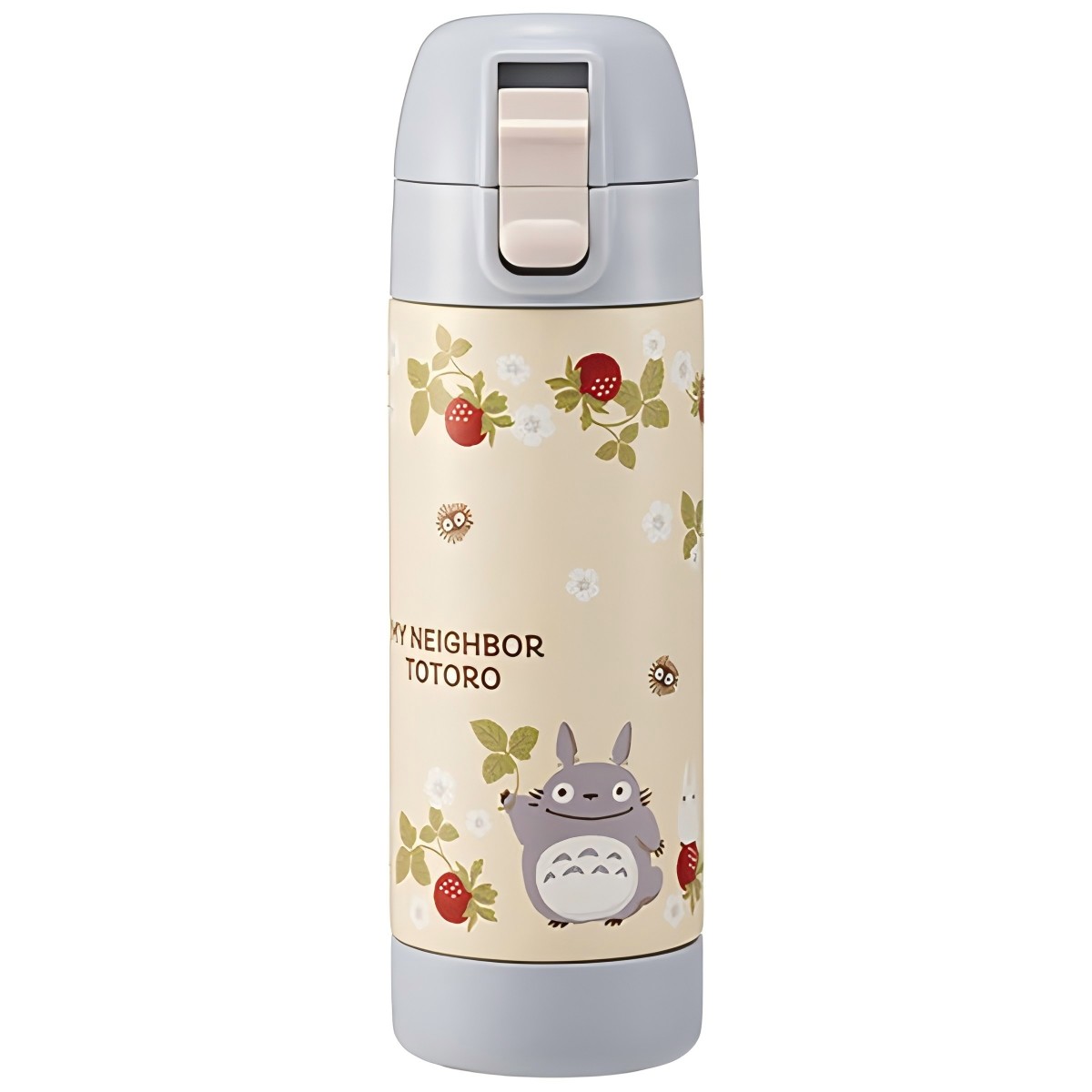 Skater- One-push room temperature drink single layer stainless steel bottle 500ml – My Neighbor Totoro (Raspberry)