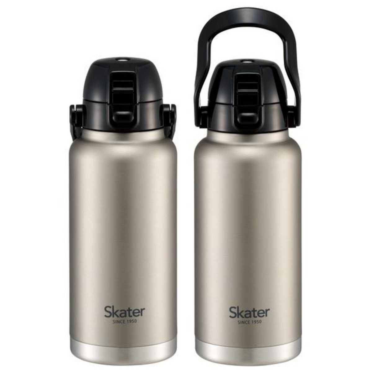 スケーター- ハンドル付ワンプッシュダイレクトボトル シルバー 1000ml