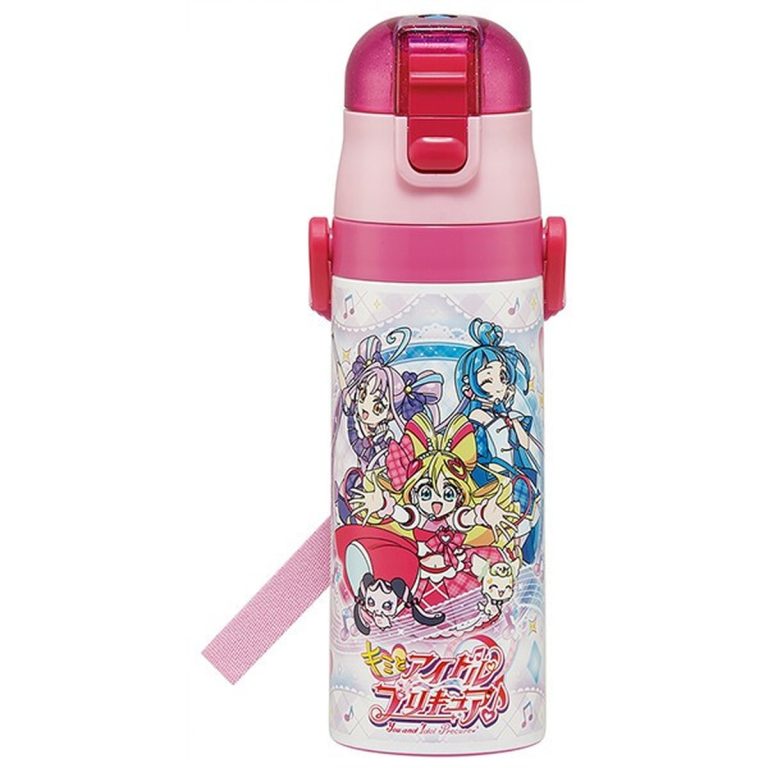 Skater- Ultra-Lightweight One-Push Stainless Steel Water Bottle - Idol Precure with You ♪