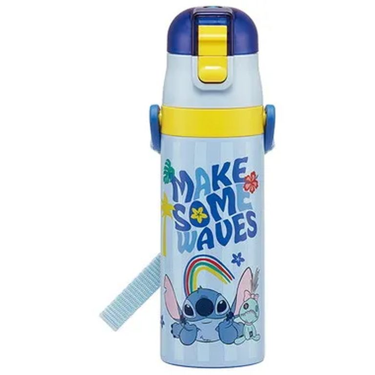 Skater- Ultra-Lightweight One-Push Stainless Steel Water Bottle - Stitch(26)