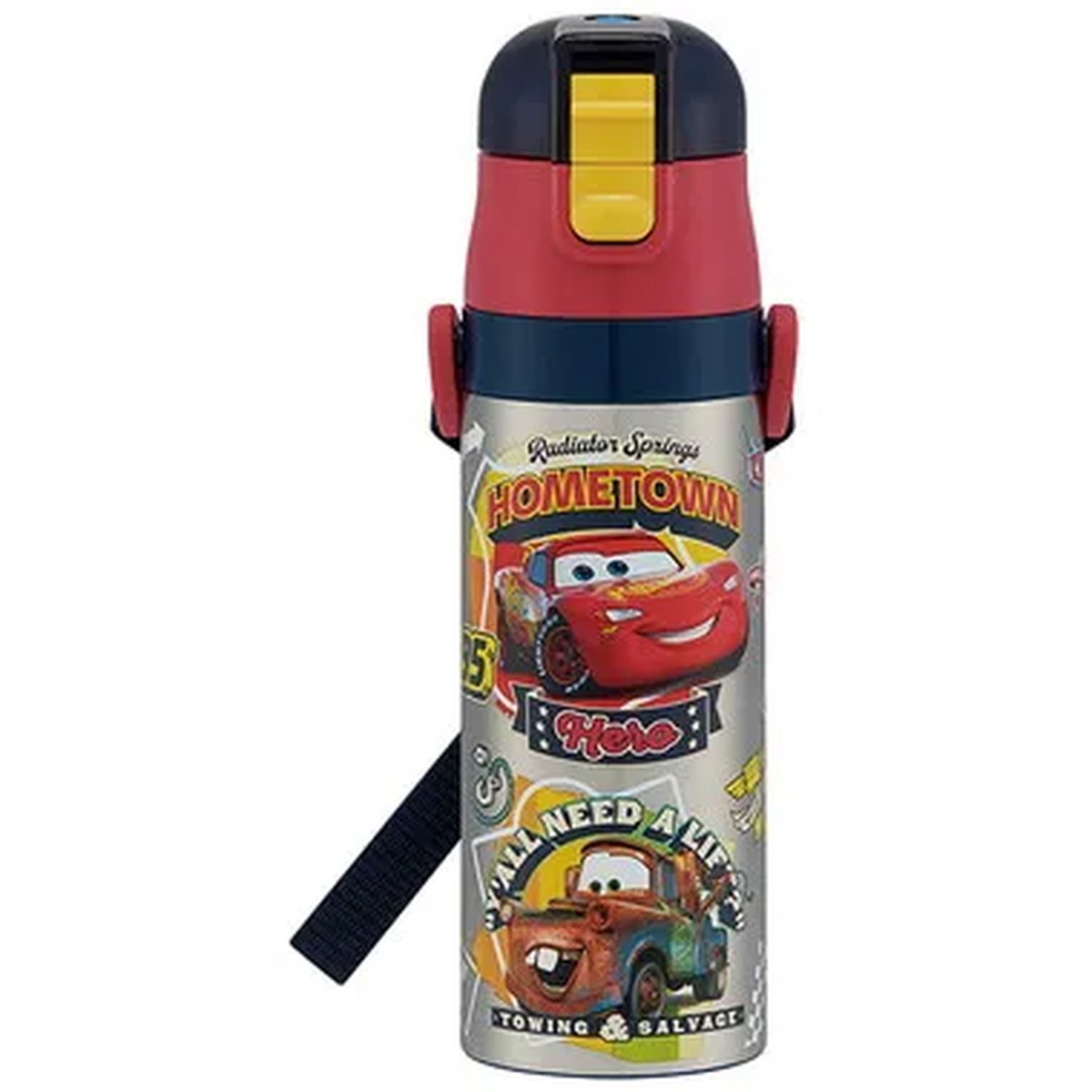 Skater- Ultra-Lightweight One-Push Stainless Steel Water Bottle – Cars(26)