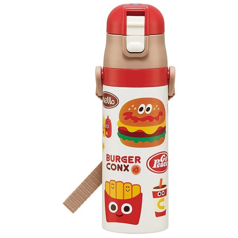 Skater- Ultra-Lightweight One-Push Stainless Steel Water Bottle - Burger Conx HELLO