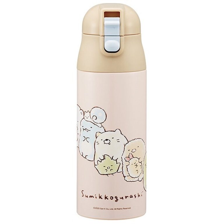 Skater- Ultra-Lightweight One-Push Stainless Steel Water Bottle - Sumikko Gurashi Drawing