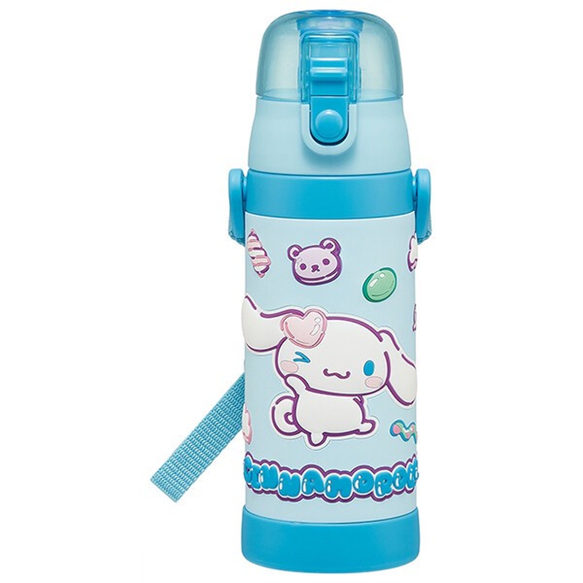 Skater- 3D One-Push Direct Drink Bottle with Safety Lock – Cinnamoroll Marshmallow Gummy