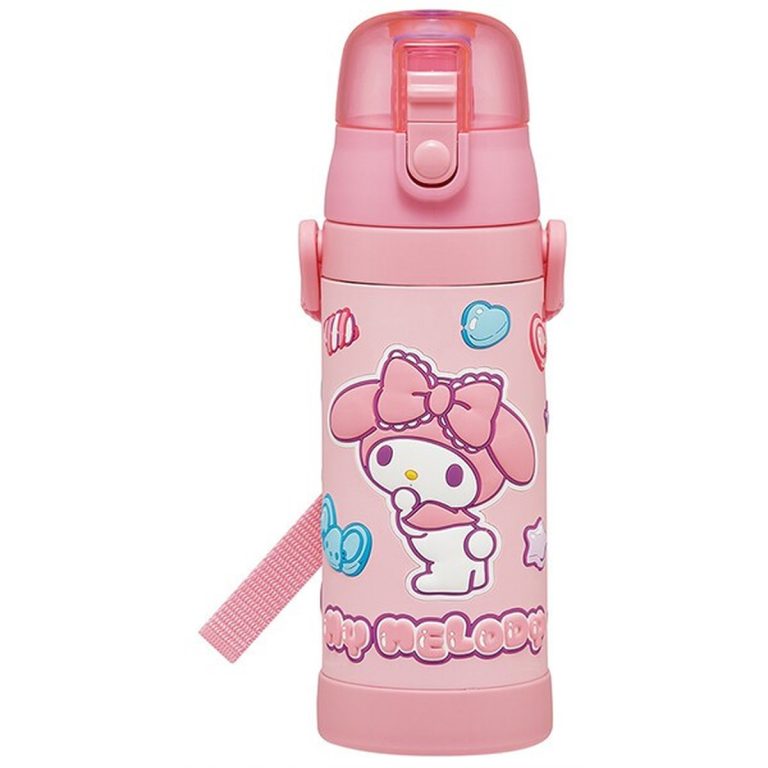 Skater- 3D One-Push Direct Drink Bottle with Safety Lock - My Melody Marshmallow Gummy