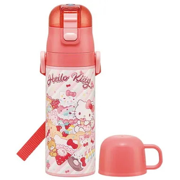 Skater- Ultra Lightweight & Compact 2-Way Stainless Steel Bottle - Hello Kitty Fancy Snacks Sweet