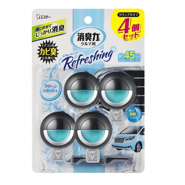 ST- Shoshuriki Car Deodorizer – Clip Type – 4-Pack – Clean Squash 3.2mlx4