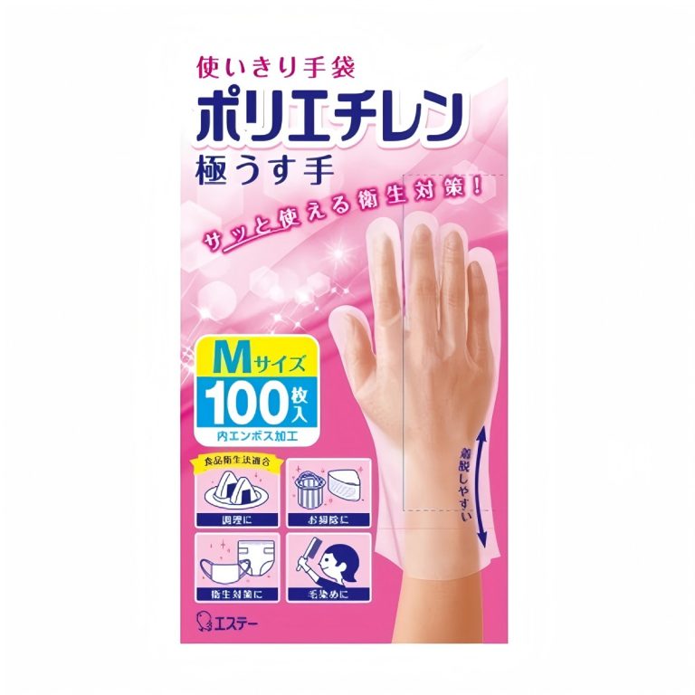ST- Disposable Polyethylene Ultra Thin Gloves, Size M, Semi-Transparent, 100 pcs