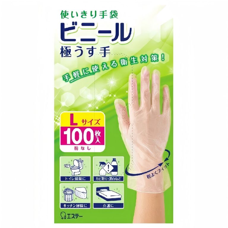 ST- Disposable Vinyl Ultra Thin Gloves, Size L, Semi-Transparent, 100 pcs