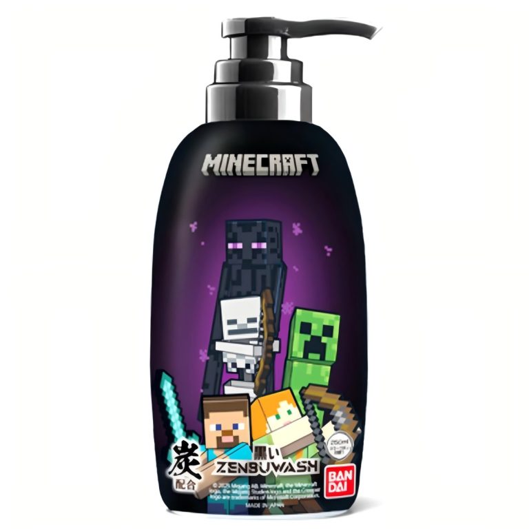 BANDAI- Black ZENBUWASH MINECRAFT All-in-One Cleanser 250ml