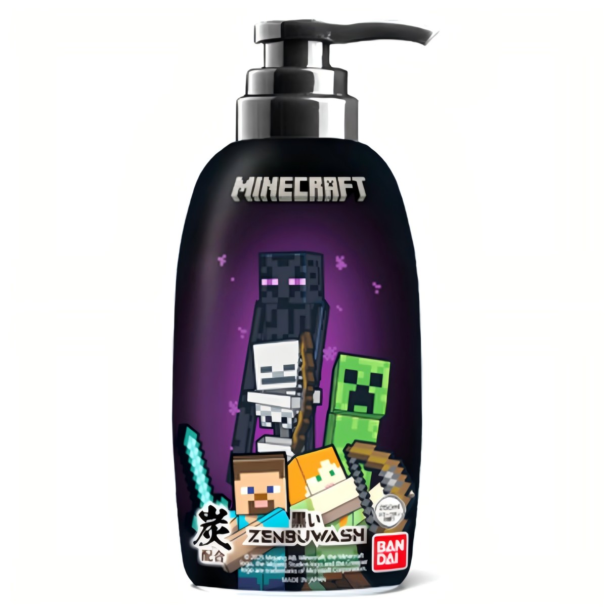 BANDAI- Black ZENBUWASH MINECRAFT All-in-One Cleanser 250ml