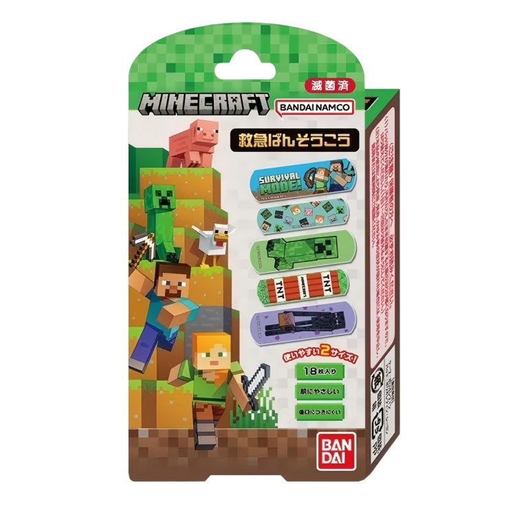 BANDAI- First Aid Bandages MINECRAFT 18 sheets