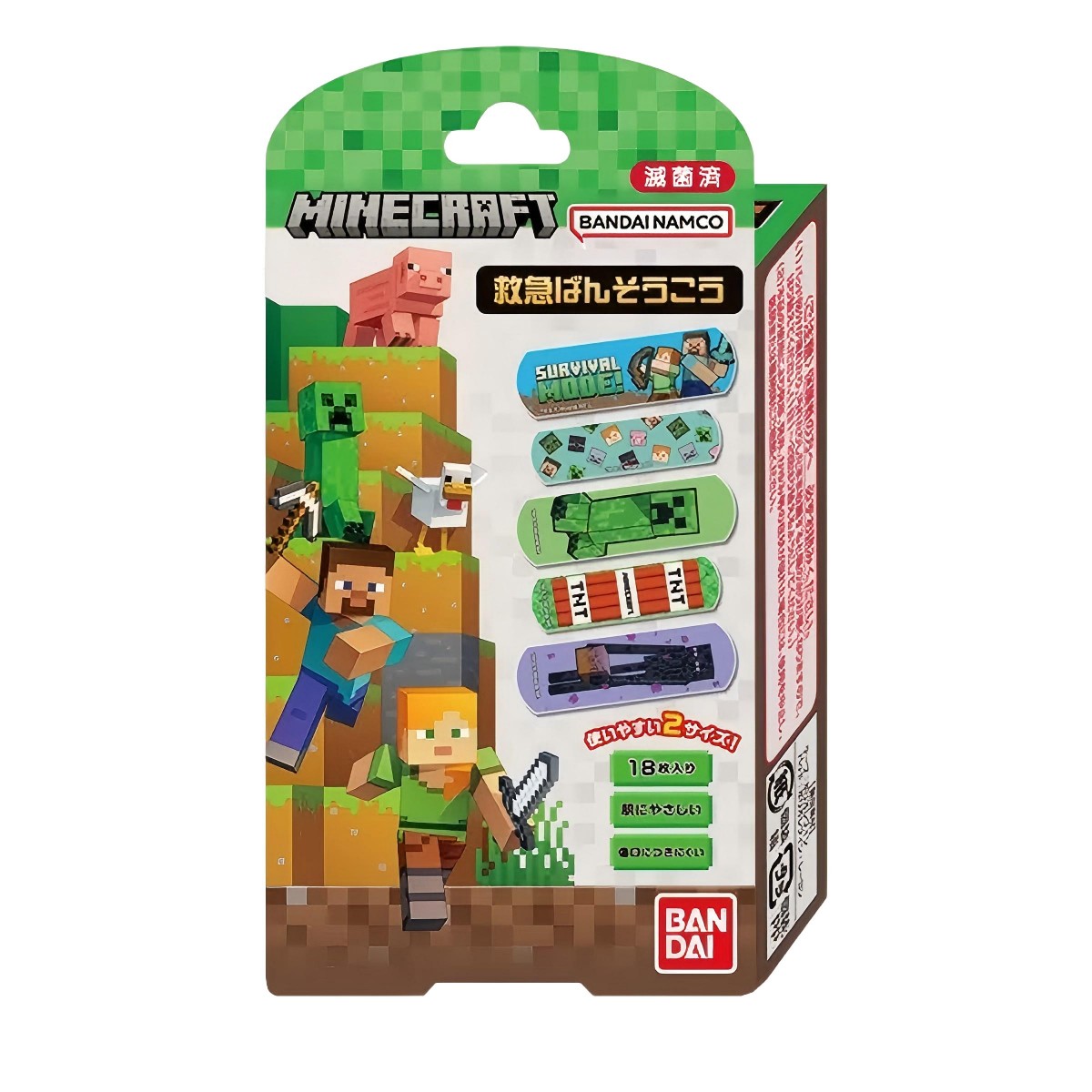 BANDAI- First Aid Bandages MINECRAFT 18 sheets