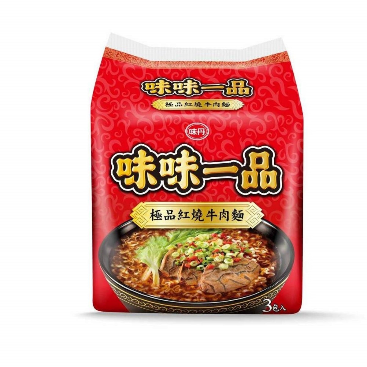 味味一品- 極品紅燒牛肉麺 (袋入り) 181g*3*4