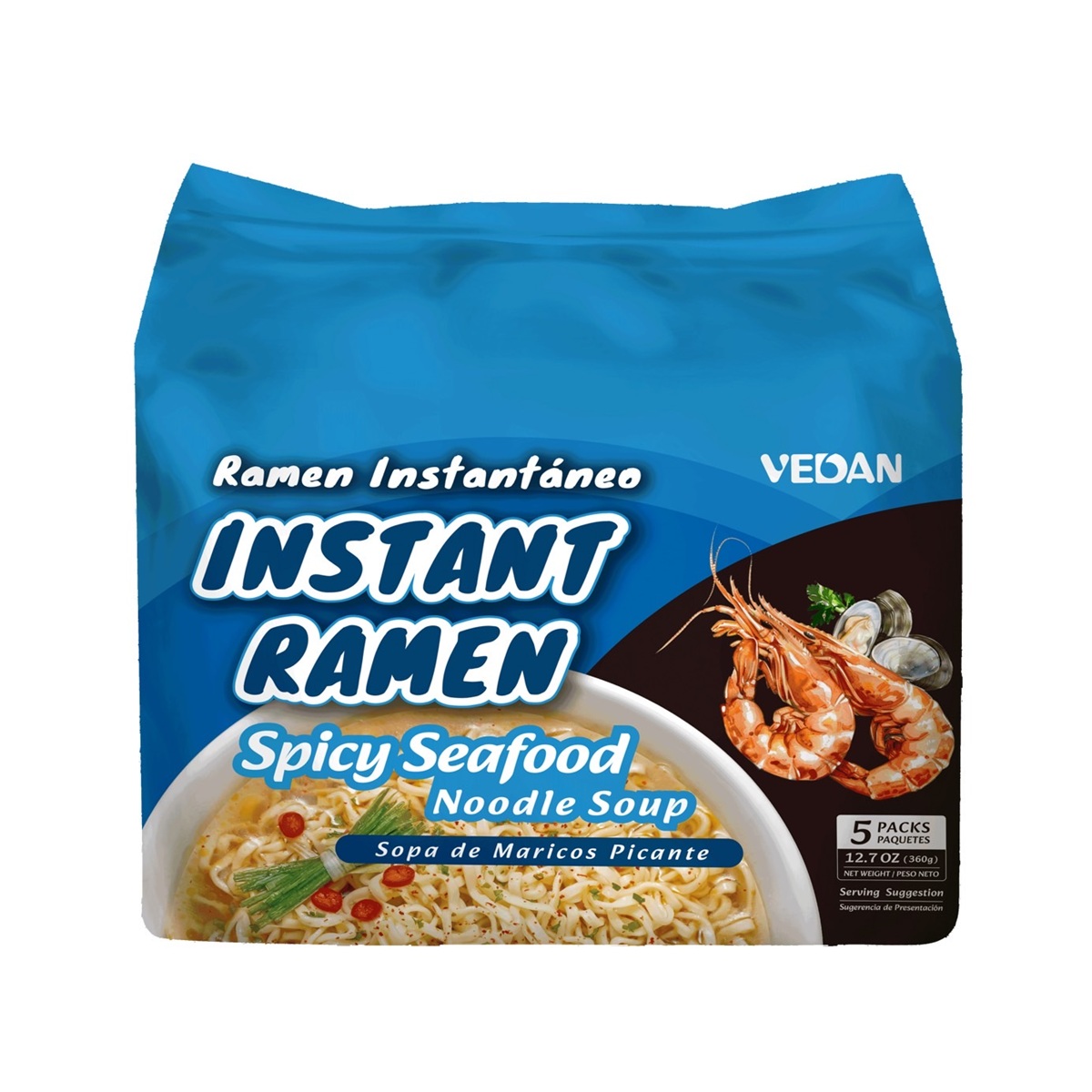 VEDAN- Instant Noodles-spicy seafood flavour noodle soup
