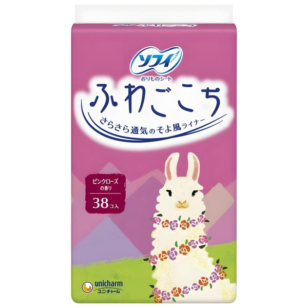 Arifit- Fluffy comfort pantyliner – Pink Rose scent (38 pcs)