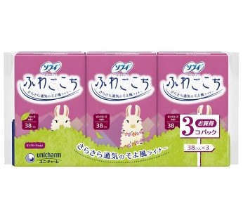 Arifit- Fluffy comfort pantyliner – Pink Rose scent – 3-pack (38 pcs × 3)