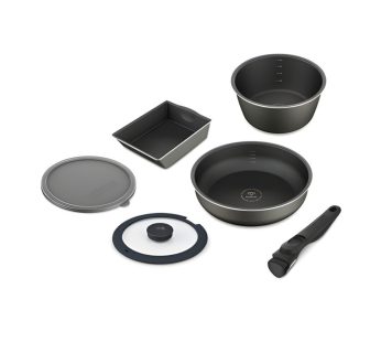 Irisu Ōyama- Diamond Coated Frying Pan Deep Reinforced Gas Stove 6-Piece Set DCG-S6S