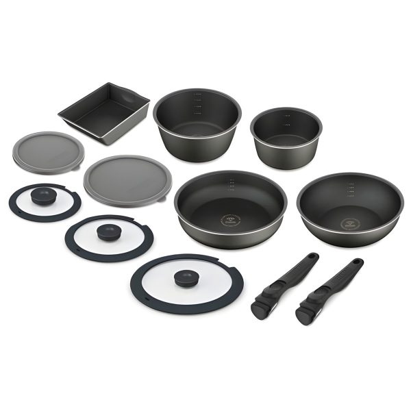 Irisu Ōyama- Diamond Coated Frying Pan Deep Reinforced Gas Stove 12-Piece Set DCG-S12S