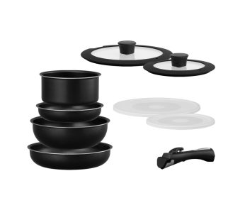 Irisu Ōyama- Diamond Coated Frying Pan 9-Piece Set for IH & Gas Stove NTF-SEI9