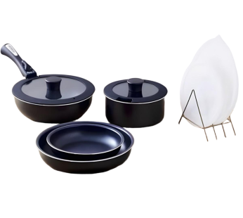 Irisu Ōyama- Diamond Coated Frying Pan 9-Piece Set for Gas Stove NTF-SEG9