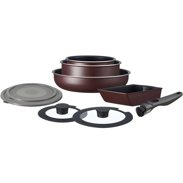 Irisu Ōyama- Diamond Coated Frying Pan TERA Series 9-Piece Set Wine Red EHDC-T9S