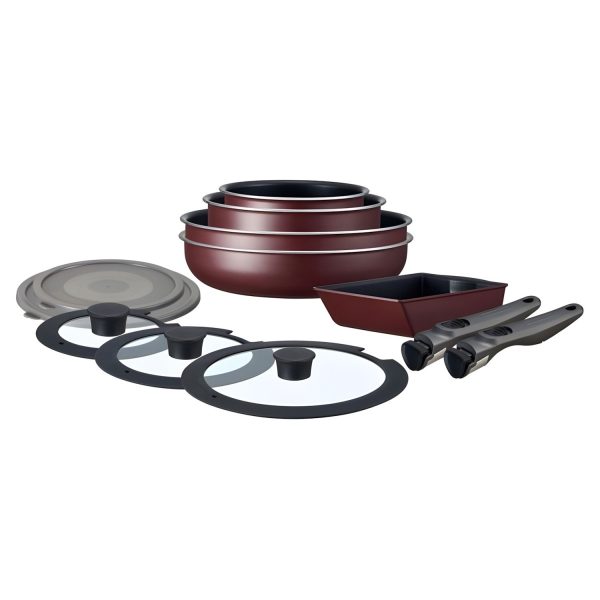 Irisu Ōyama- Diamond Coated Frying Pan TERA Series 12-Piece Set Wine Red EHDC-T12S