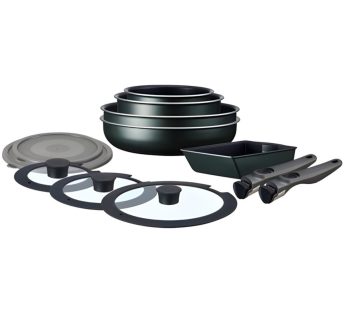 Irisu Ōyama- Diamond Coated Frying Pan TERA Series 12-Piece Set Dark Green EHDC-T12S