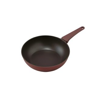 Irisu Ōyama- Integrated Handle Stir-Fry Pan 28cm IH Compatible Ruby Red DCP-I28