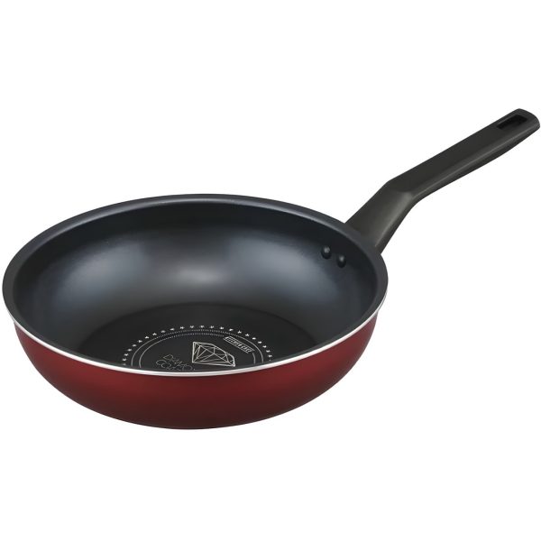 Irisu Ōyama- Diamond Coated Stir-Fry Pan IH & Gas Compatible 26cm Wine Red VDI-W26